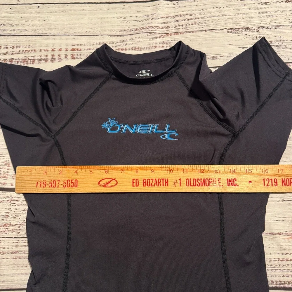 O'NEILL Youth‎ Basic Skins UPF 50+ Short Sleeve Rash Guard Black Girls Size L